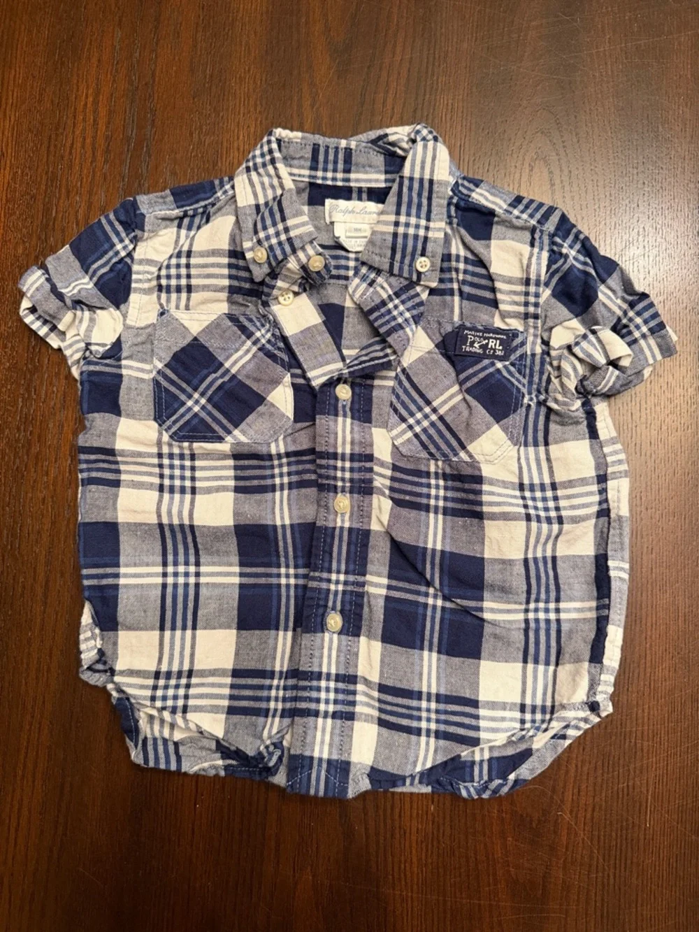 Polo Ralph Lauren 2 Piece Toddler Boy Plaid Shirt Jogger Set 18M